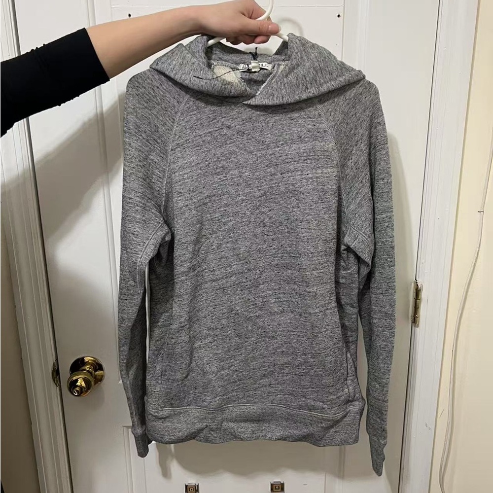 Alex Mill Men‘s Mock Neck Gray Hooded Sweatshirt